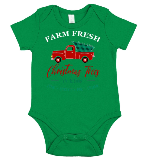 Farm Fresh Christmas Trees Cut and Carry Short Sleeve Baby One-Piece