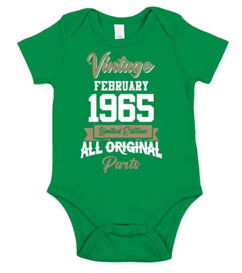 February 1965 Vintage Birthday Present Short Sleeve Baby One-Piece
