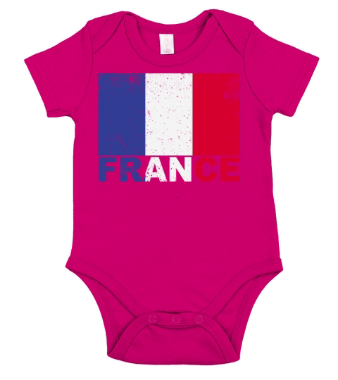 France Flag Vintage French Origin Nationality Trav Short Sleeve Baby One-Piece