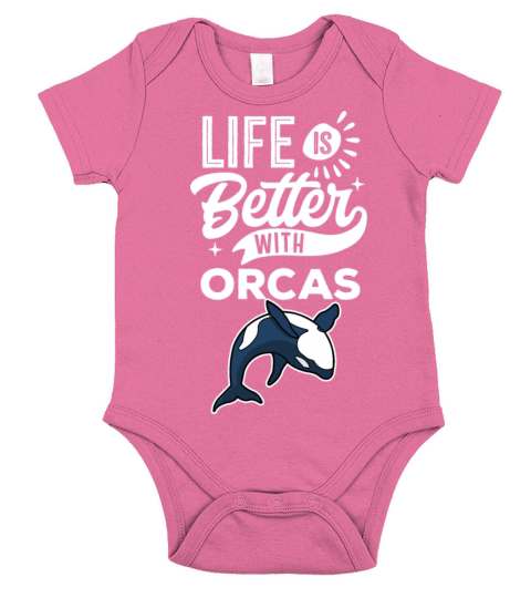Funny Quote Life Is Better With Orcas Short Sleeve Baby One-Piece