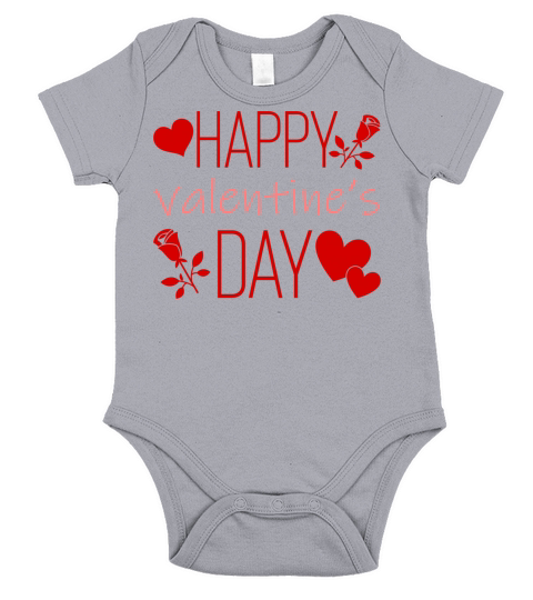 Happy Valentines Day Short Sleeve Baby One-Piece