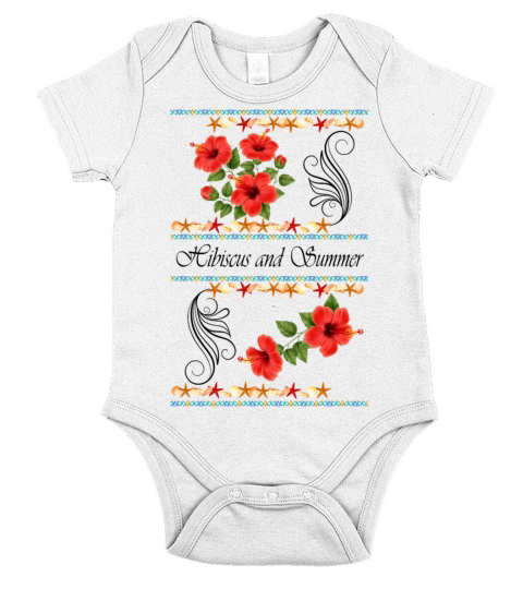 Hibiscus and Summer - Vintage Short Sleeve Baby One-Piece