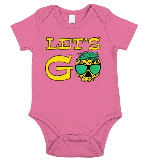 lets go pineapple skull - funny surfing quote Short Sleeve Baby One-Piece