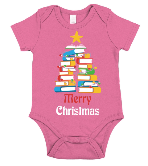 Merry Christmas Tree Love reading Short Sleeve Baby One-Piece