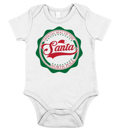 Official Seal Of The Santa North Pole Christmas Short Sleeve Baby One-Piece