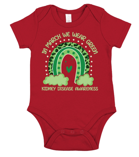 Rainbow Wear Green Kidney Disease Awareness Month Short Sleeve Baby One-Piece