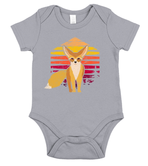Retro Vintage Fennec Fox Cute Foxes Kawaii Fennec Short Sleeve Baby One-Piece