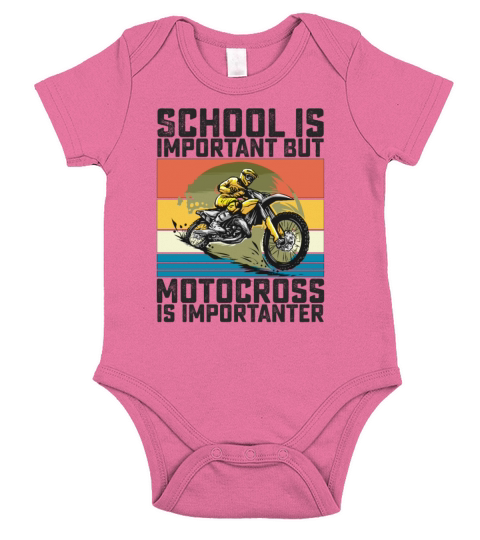 School Is Important But Motocross Is Importanter Short Sleeve Baby One-Piece