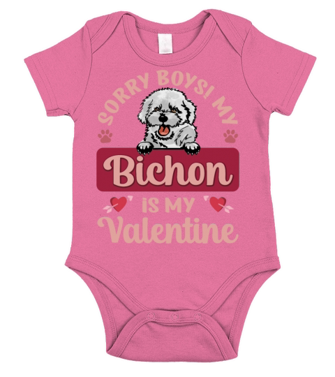 Sorry Boys My Bichon Is My Valentine Short Sleeve Baby One-Piece
