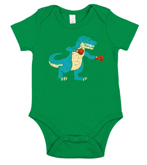 T-Rex Boxing Dinosaur Lover Boxer MMA Fighting Short Sleeve Baby One-Piece