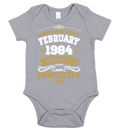 Vintage Aged To Perfection Ferbuary 1984 Short Sleeve Baby One-Piece