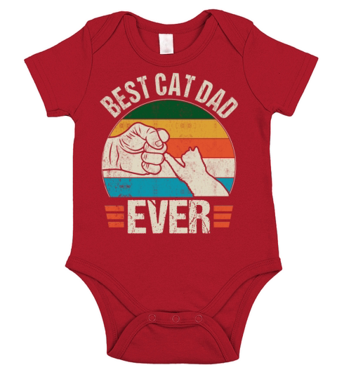 Vintage Best Cat Dad Ever Short Sleeve Baby One-Piece