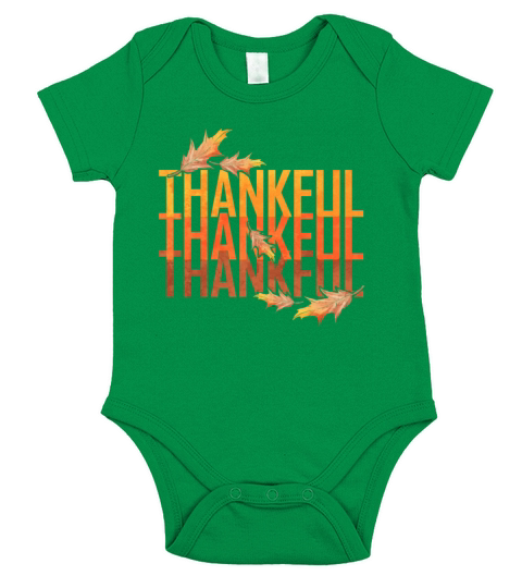 Vintage Brown Leaves Thankful Logo For Short Sleeve Baby One-Piece