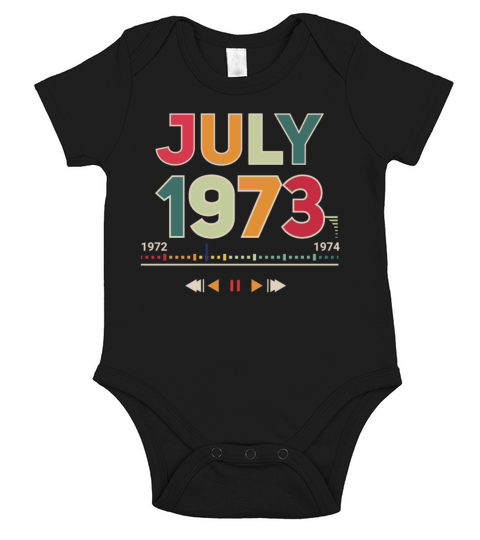 Vintage In July 1973 Short Sleeve Baby One-Piece
