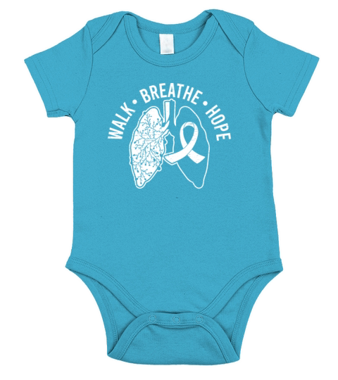 Walk Breathe Hope Support Lung Cancer Awareness Short Sleeve Baby One-Piece