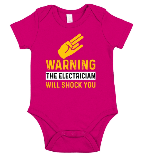 Warning Electrician Will Shock You Funny Electrici Short Sleeve Baby One-Piece