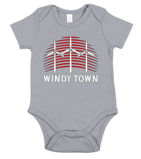 Wind Turbine Tech Windy Town Windmill Green Energy Short Sleeve Baby One-Piece