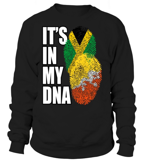 Bhutanese And Jamaican Mix Heritage DNA Flag Sweatshirt Unisex