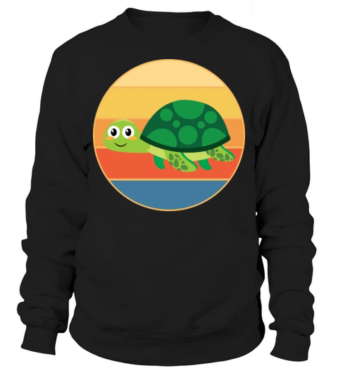 Cute Turtle Vintage Retro Sunset Marine Animal Sweatshirt Unisex