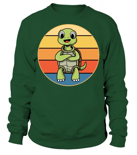 Cute Turtle Vintage Retro Sunset Marine Animal Sweatshirt Unisex