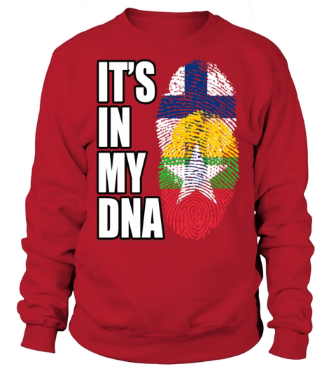 Finland And Burmese Mix Heritage DNA Flag Sweatshirt Unisex