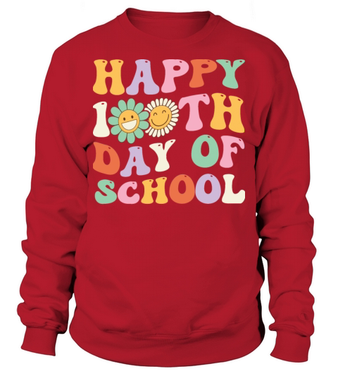 Happy 100th Day Of School Retro Groovy Students Sweatshirt Unisex