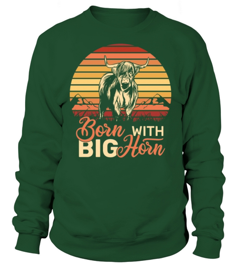 vintage scottish cattle highland cow Sweatshirt Unisex