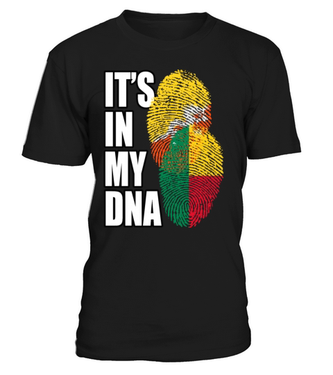 Bhutanese And Benin Mix Heritage DNA Flag T-Shirt Unisex