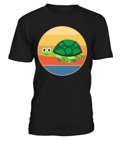 Cute Turtle Vintage Retro Sunset Marine Animal T-Shirt Unisex