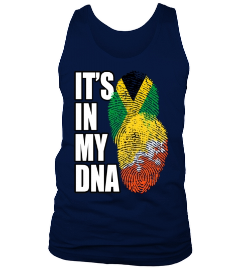 Bhutanese And Jamaican Mix Heritage DNA Flag Tank Top Unisex