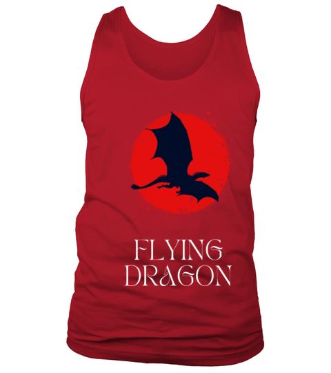 Black Yellow Illustrated Flying Dragon T-shirt Tank Top Unisex
