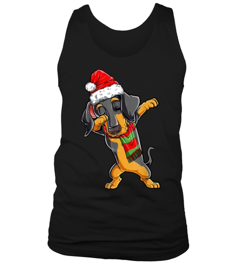 Dabbing Dachshund Santa Christmas Gifts Kids Boys Tank Top Unisex