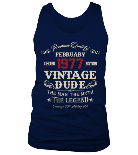February 1977 Vintage Birthday Present Tank Top Unisex