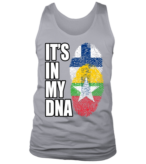 Finland And Burmese Mix Heritage DNA Flag Tank Top Unisex