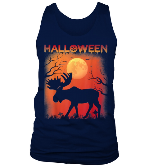 Halloween Themed Vintage Style Moose Halloween Hol Tank Top Unisex