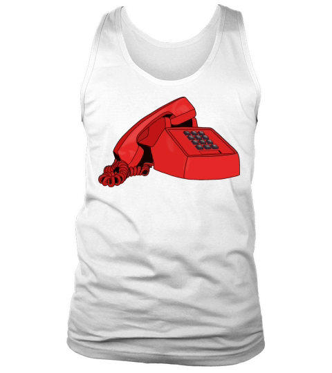 Vintage 80s 90s retro red telephone Tank Top Unisex