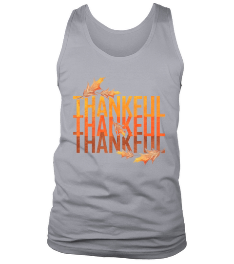 Vintage Brown Leaves Thankful Logo For Tank Top Unisex