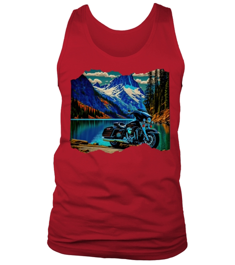 Vintage Motorcycle Biker With Lake Tank Top Unisex