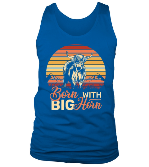 vintage scottish cattle highland cow Tank Top Unisex