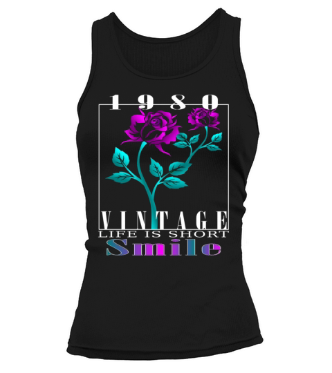 1980 Born Vintage Rose Gift Tank top Woman