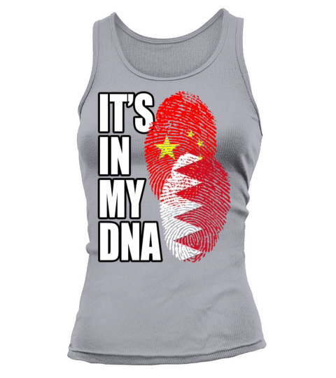 Bahraini And Chinese Mix Heritage DNA Flag Tank top Woman