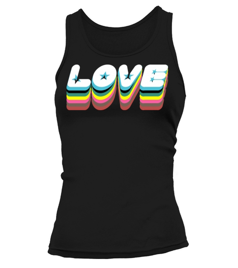 Colorful Love Typographic Slogan Lettering Quote Tank top Woman