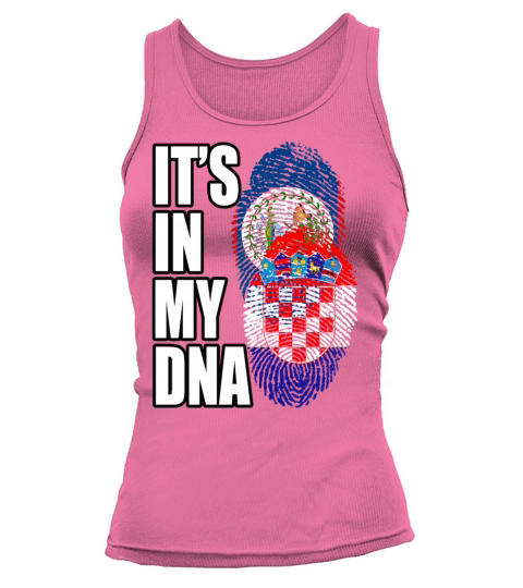 Croatian And Belizean Mix Heritage DNA Flag Tank top Woman