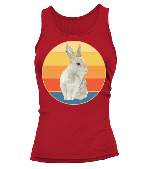 Cute Rabbit Bunny Retro Sunset Vintage Animal Pet Tank top Woman