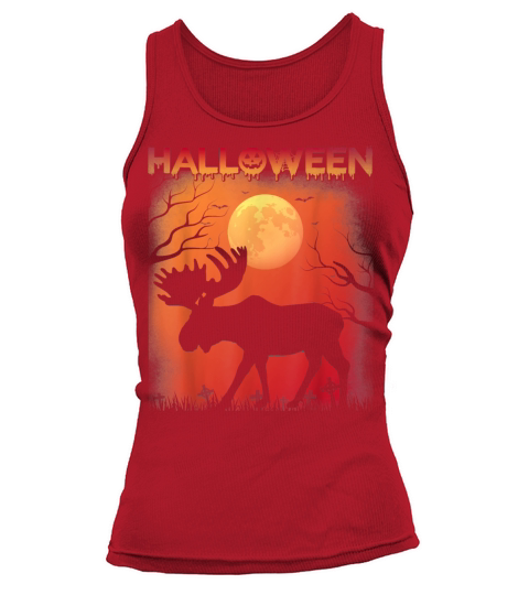 Halloween Themed Vintage Style Moose Halloween Hol Tank top Woman