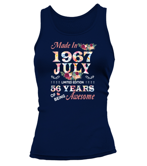 July 1967 Flower 56 Years Of Being Awesome Tank top Woman