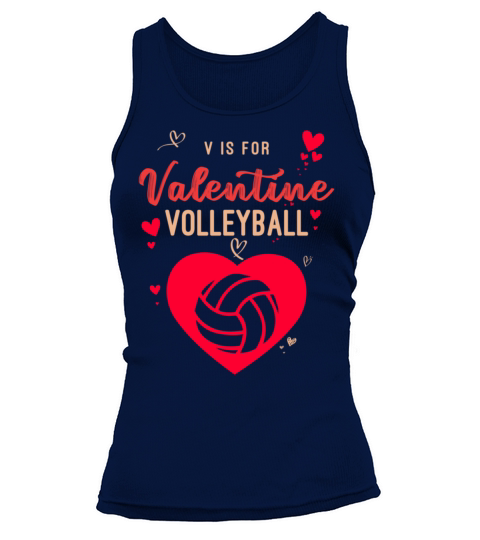 V Is For Valentines Day Funny Gamer volleyball Boy Tank top Woman