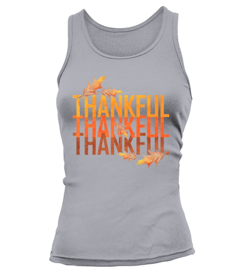 Vintage Brown Leaves Thankful Logo For Tank top Woman