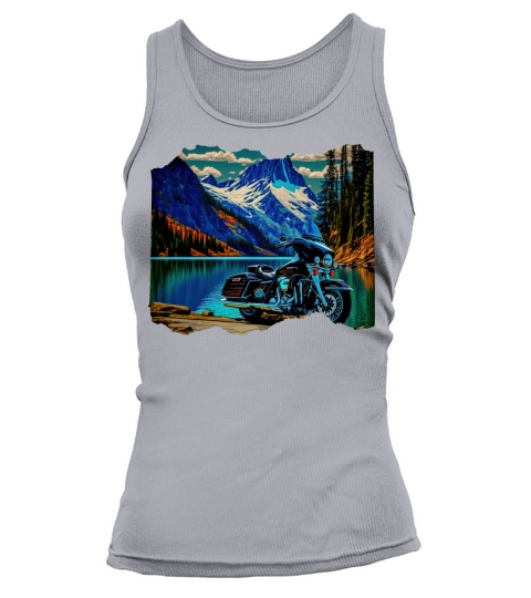 Vintage Motorcycle Biker With Lake Tank top Woman