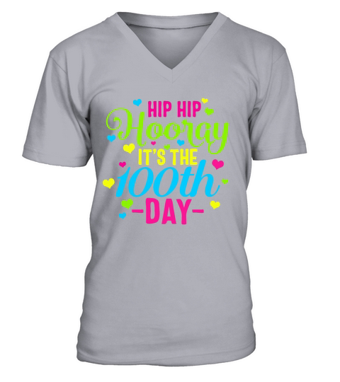 100 Days Of School Smarter Hip Hip Hooray Its V-Neck T-shirt